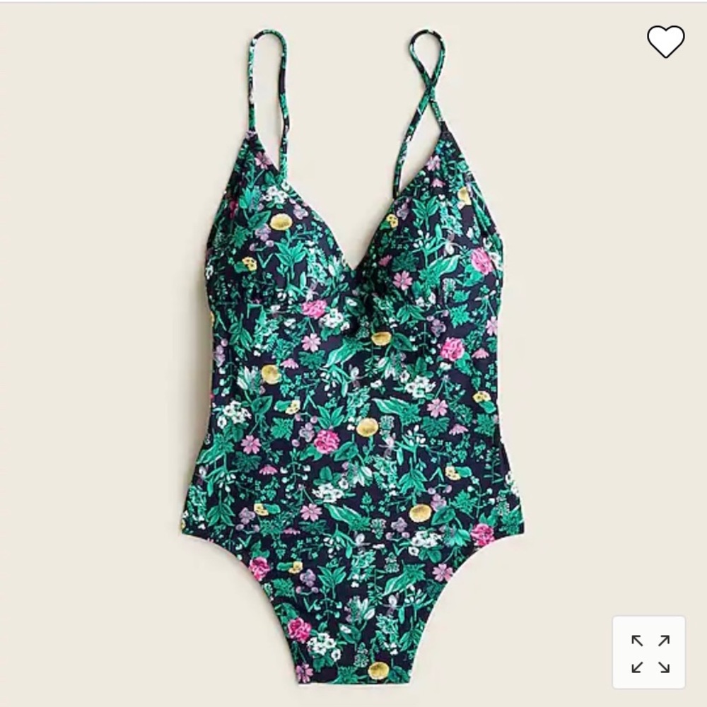Strappyback One piece in Winter Garden Floral. From J Crew